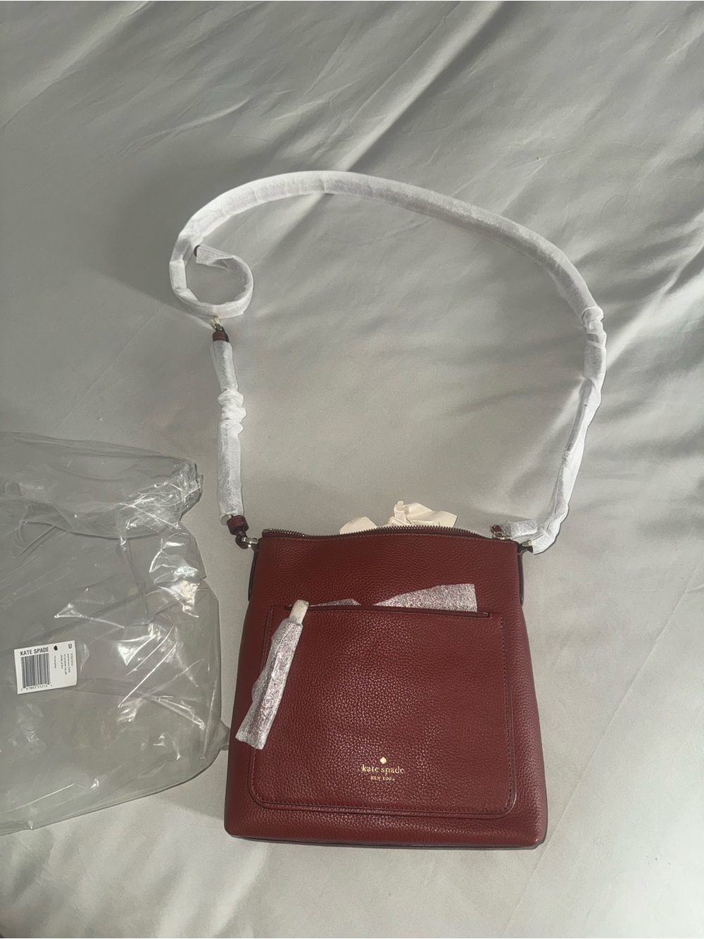 NEW Kate Spade Brown Pebbled Leather Crossbody Bag